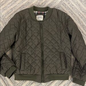 Olive quilted zip jacket